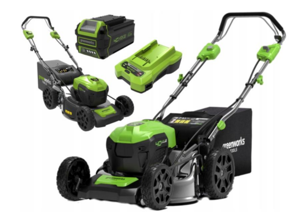 Akku-Rasenmäher mit Radantrieb 46 cm 40 V – GREENWORKS, 4,0 Ah Akku + Ladegerät (GD40LM46SPK4)