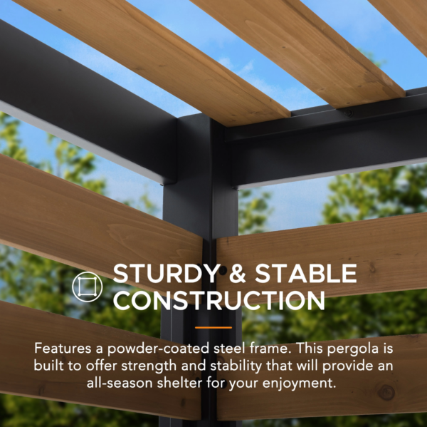 Pergola MARAO von Sunjoy, Außenmaße 3,1 × 1,9 m