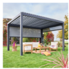 Bioklimatische Pergola TRIOMPHE, 300 × 400 cm, Aluminium anthrazitgrau, verstellbare Lamellen inkl. Seitenmarkise 300 cm + 400 cm