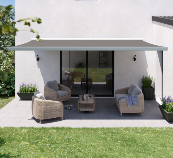 Motorisierte Gelenkmarkise ZEFIR1, 3,95 × 3,0 m, Weiß