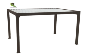 Motorisierte bioklimatische Alu-Pergola Grau 2900 Ménéa 5×3 m mit LED – GREEN OUTSIDE