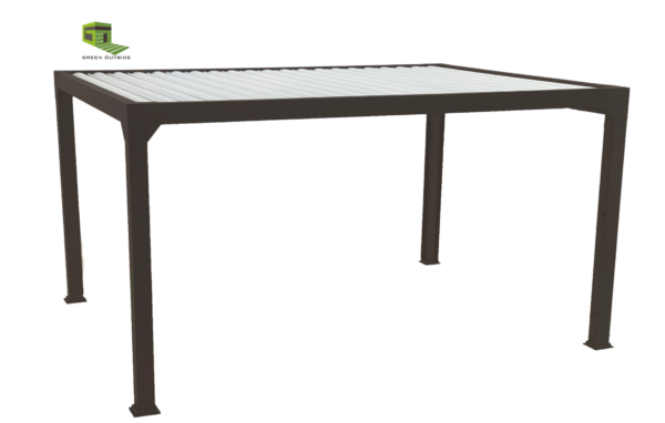 Motorisierte bioklimatische Alu-Pergola Grau 2900 Ménéa 5×3 m mit LED – GREEN OUTSIDE