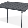 Anbau-Carport aus Aluminium 5 × 3 m (15 m²) mit Polycarbonatdach 6 mm, UV-beständig, Anthrazitgrau – KLEO
