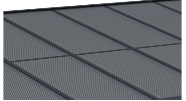 Anbau-Carport aus Aluminium 5 × 3 m (15 m²) mit Polycarbonatdach 6 mm, UV-beständig, Anthrazitgrau – KLEO