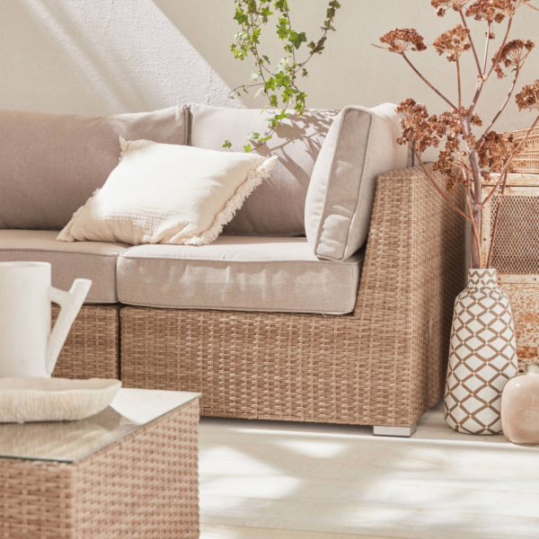 Gartenmöbel-Set aus Aluminium – Beige – 14 Sitzplätze