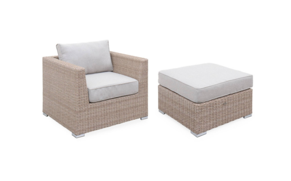 Gartenmöbel-Set aus Aluminium – Beige – 14 Sitzplätze