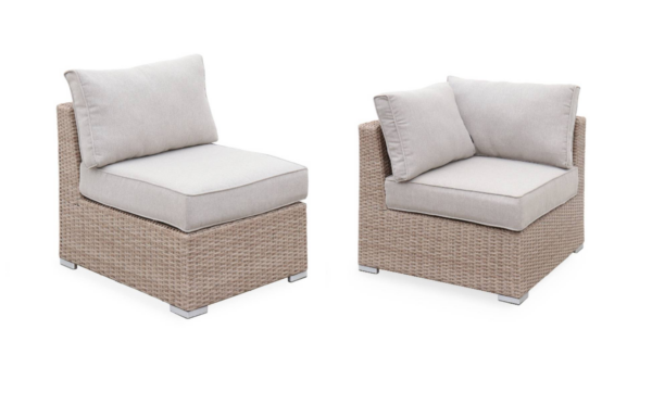 Gartenmöbel-Set aus Aluminium – Beige – 14 Sitzplätze