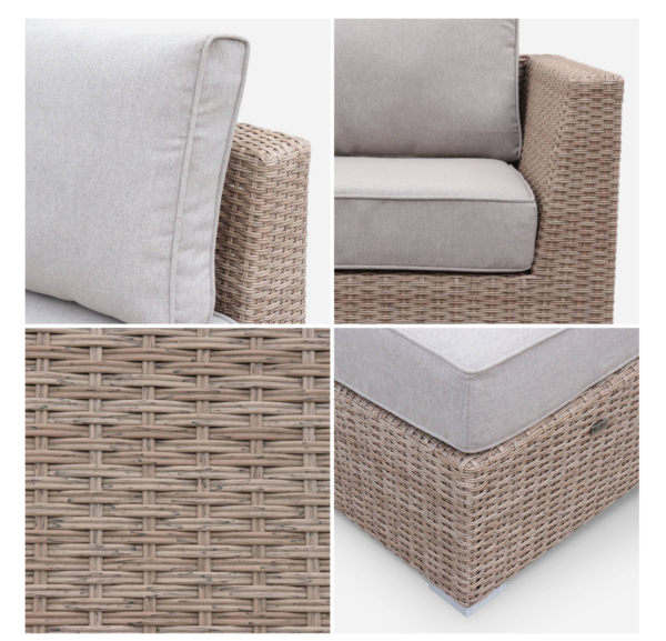 Gartenmöbel-Set aus Aluminium – Beige – 14 Sitzplätze