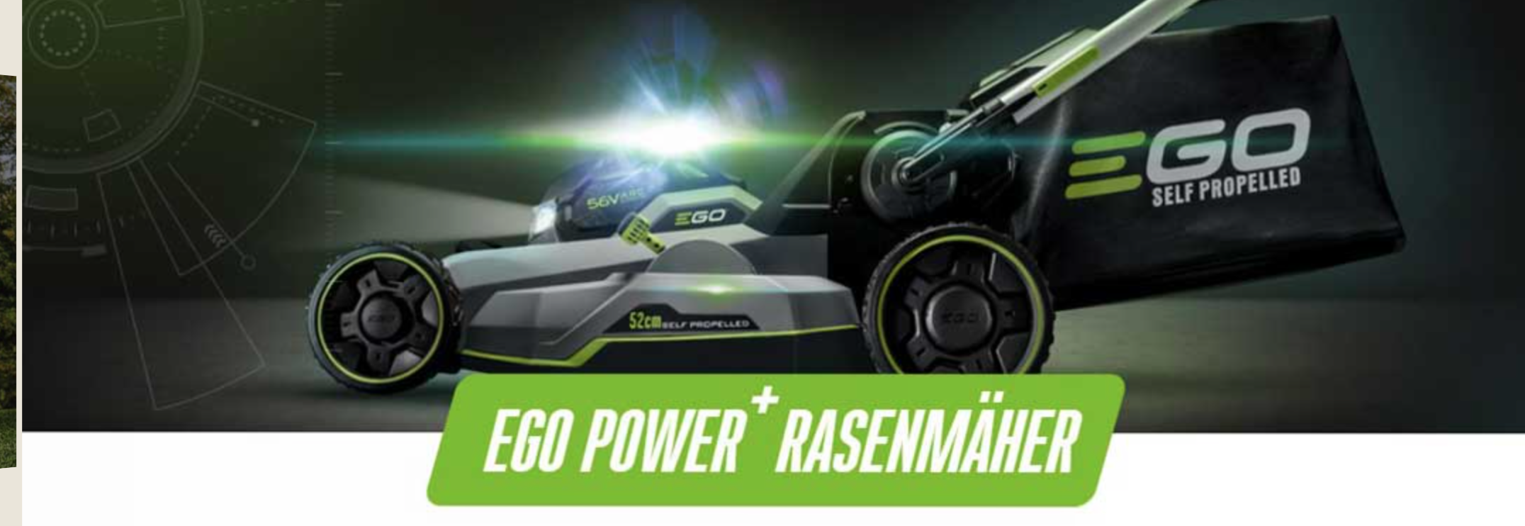 Akku-Rasenmäher 36 V (2×2 Ah) 48 cm, 7 Schnitthöhen 38–100 mm