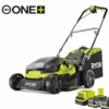 Akku-Rasenmäher RYOBI RY18LMH37A-250 Hybrid 18V, 2×5 Ah, Schnittbreite 37 cm