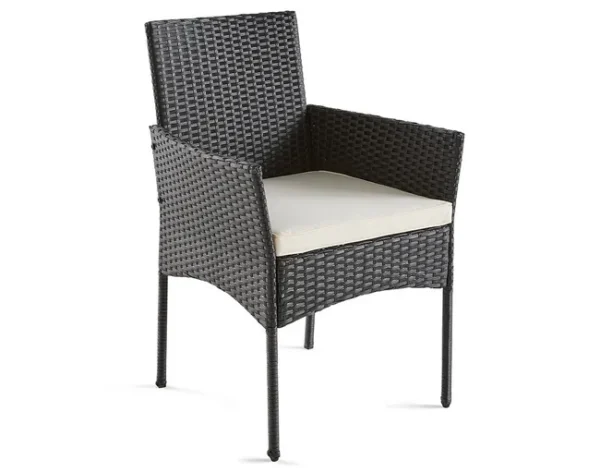 Gartenmöbel-Set für 4 Personen aus Polyrattan schwarz/weiß – Modell Marbella – Best Mobilier