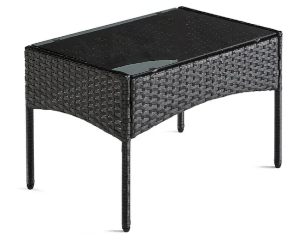 Gartenmöbel-Set für 4 Personen aus Polyrattan schwarz/weiß – Modell Marbella – Best Mobilier
