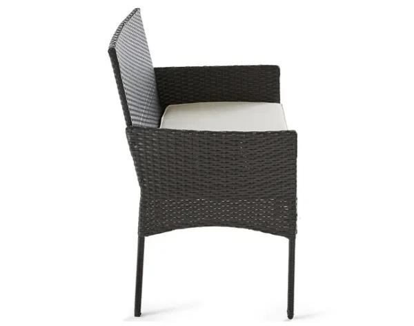 Gartenmöbel-Set für 4 Personen aus Polyrattan schwarz/weiß – Modell Marbella – Best Mobilier