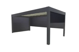 Freistehende bioklimatische Pergola aus Aluminium Ménéa – Grau | GREEN OUTSIDE – 18 m²